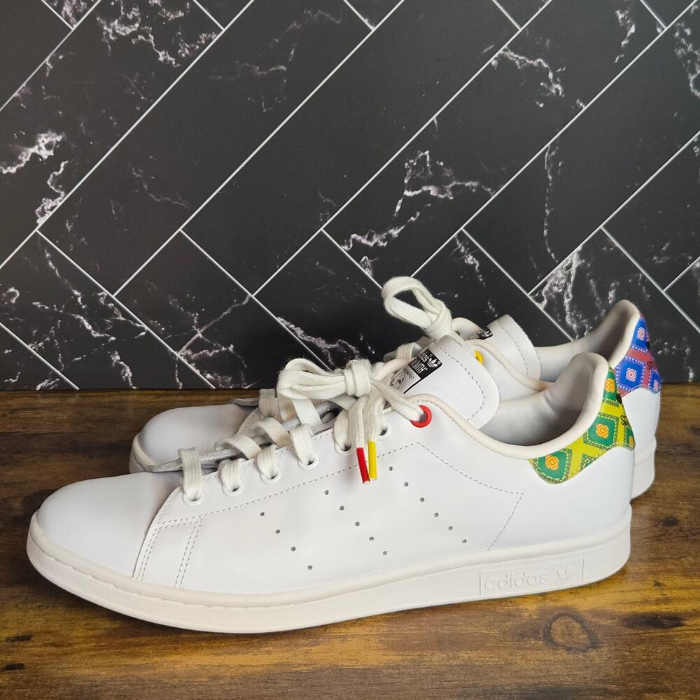 adidas Stan Smith “White Aztec” sneakers, style FW3273, in men’s size 10